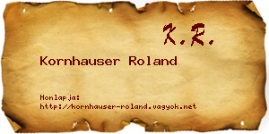 Kornhauser Roland névjegykártya
